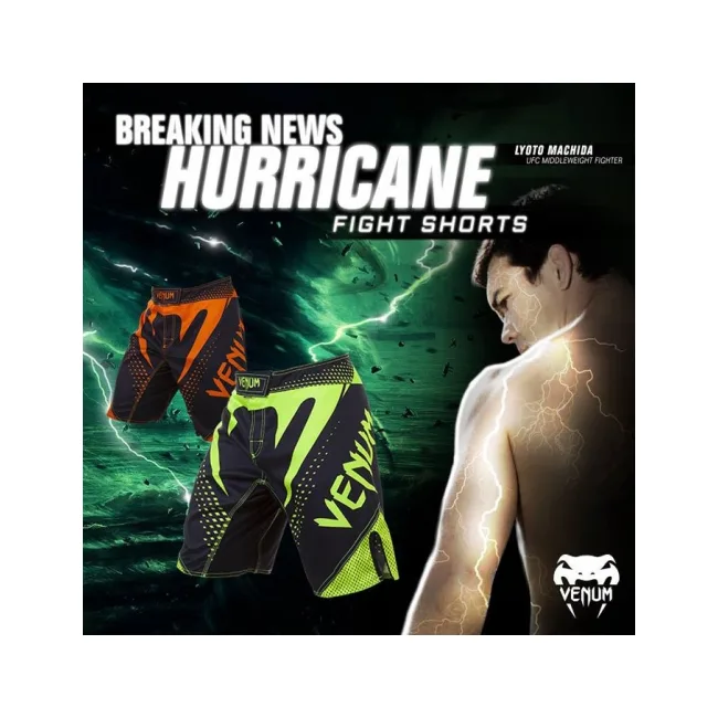Шорти для ММА VENUM Hurricane Black Neo Orange