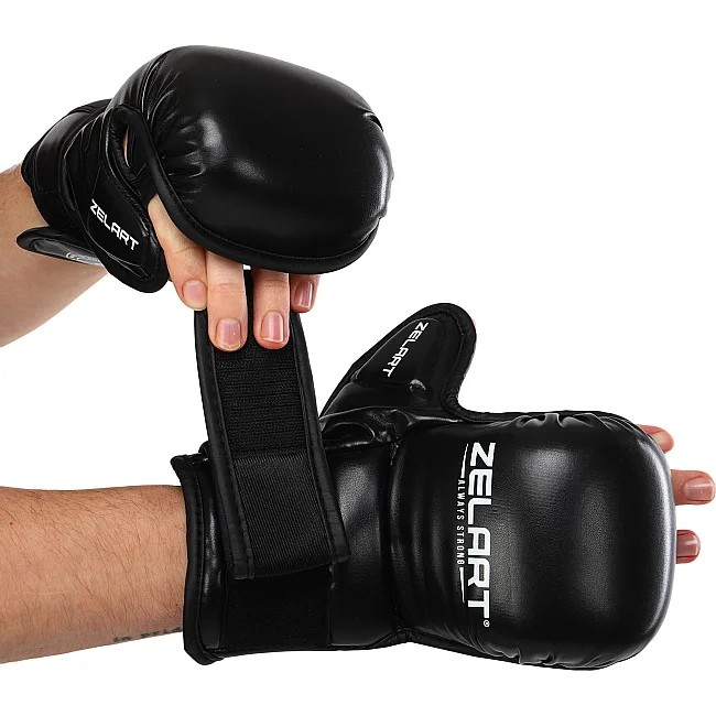 Перчатки Крабы спаринговые для MMA ZELART BO-4612 (Черный)
