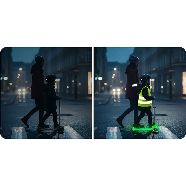 Детский самокат трехколесный Ricokids Glow бирюзовый