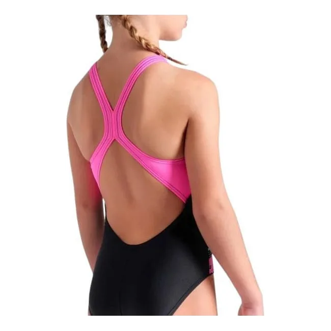 Купальник для девочек Arena RHYTHM SWIMSUIT V BACK L черный, розовый