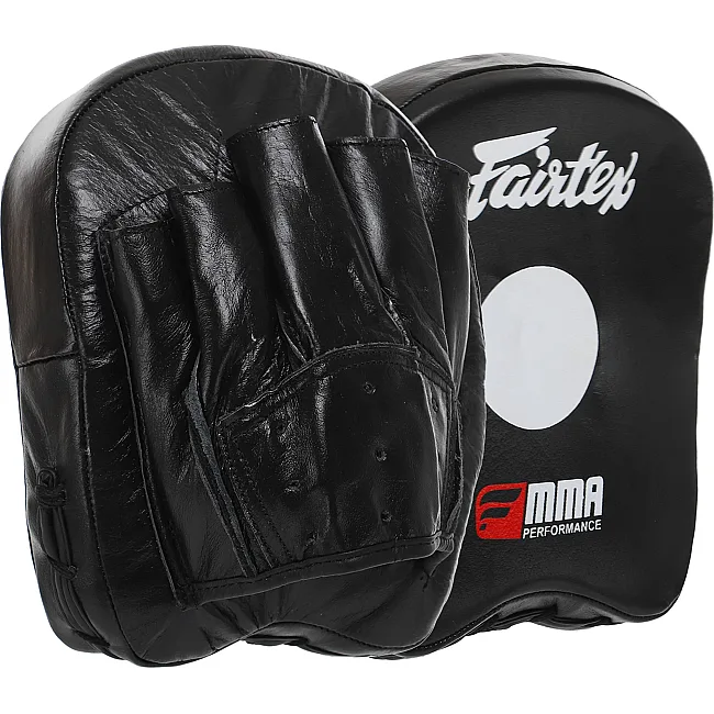 Мини-лапа боксерская изогнутая тренировочная кожа FAIRTEX
 BO-3356 17x20x7см 2штуки (Черный)