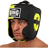 Шлем для бокса в мексиканском стиле PU TOP KING BO-9482 (Черный-салатовый)