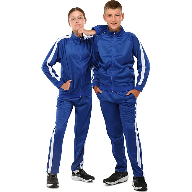 Спортивный костюм детский кофта на молнии и брюки LIDONG LD-581 26-32 (Синий-белый)