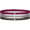 Повязки на голову Adidas Hairbands 3pk черный, серый, бордовый