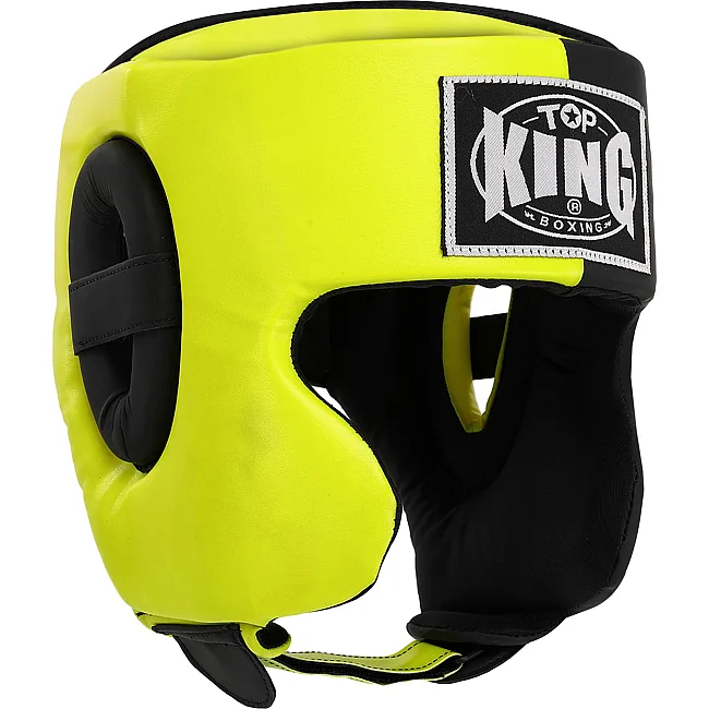 Шлем для бокса в мексиканском стиле PU TOP KING BO-9482 (Черный-салатовый)
