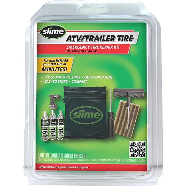 Ремкомплект для бескамерных покрышок SLIME Tyre Repair Kit, Tools, plugs & CO2