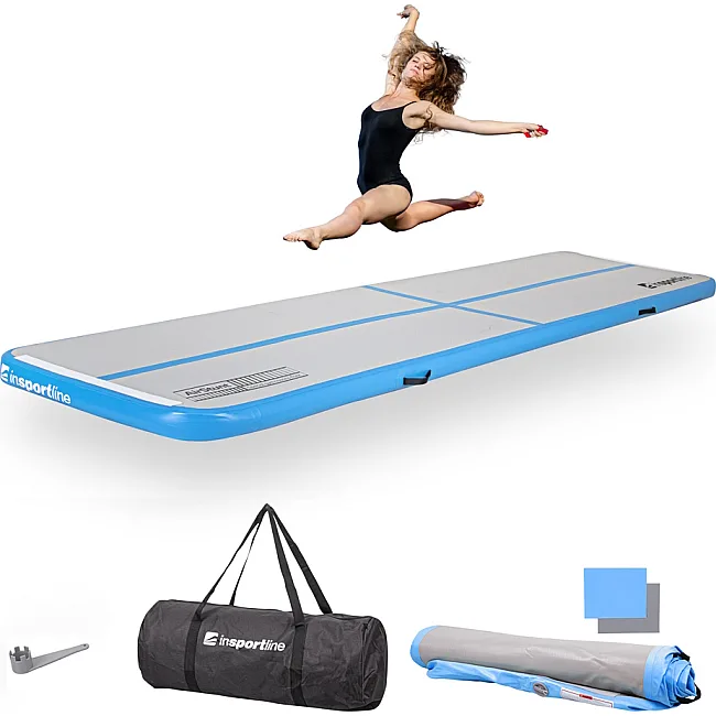 Килимок надувний Airtrack inSPORTline Airstunt 400x100x10 см, білий