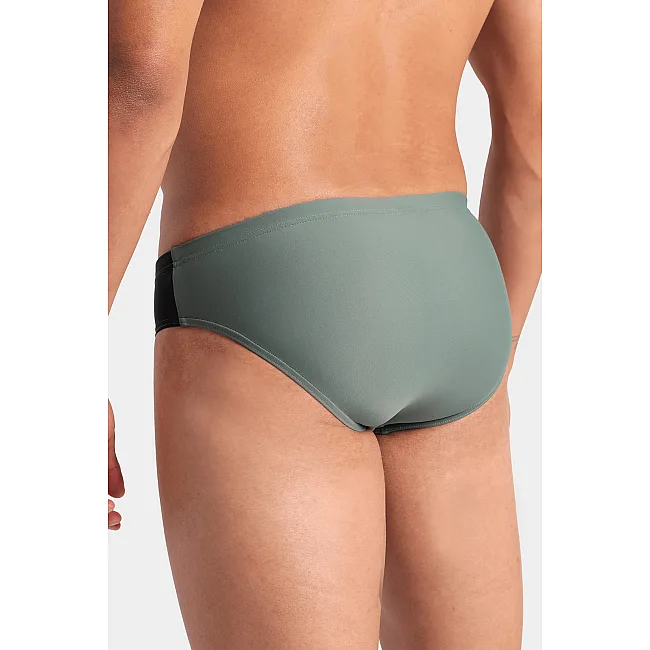 Плавки-слипы для мужчин Arena STRIPE SWIM BRIEFS оливкй, черный