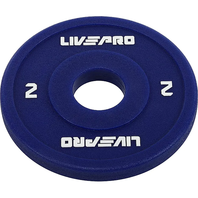 Диск для штанги полиуретановый
 LiveUp LP8028-2 ø50мм 2кг