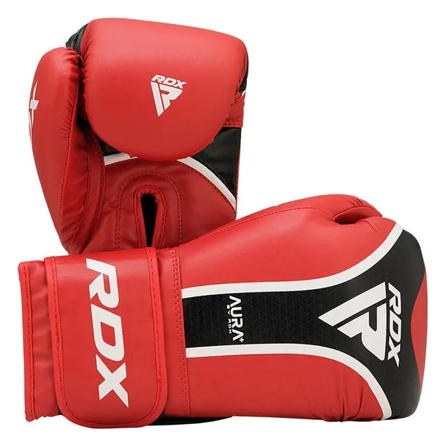 Боксерские перчатки RDX AURA PLUS T-17 Red/Black (капа в комплекте)