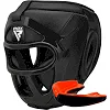 Боксерський шолом RDX T1 Grill Full Black (капа у комплекті)