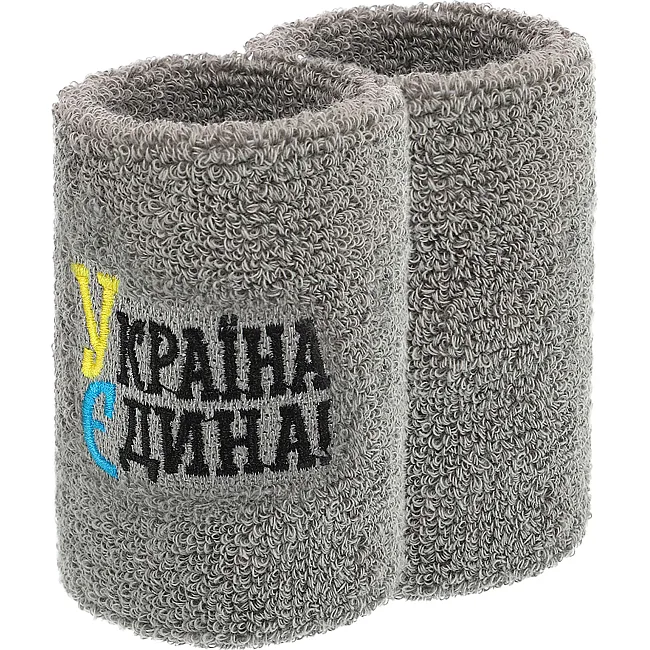 Спортивный напульсник впитывающий влагу УКРАЇНА Єдина BC-9279 1шт (Серый)
