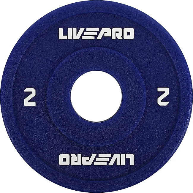 Диск для штанги полиуретановый
 LiveUp LP8028-2 ø50мм 2кг