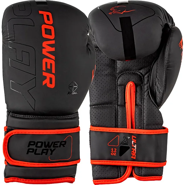 Боксерские перчатки PowerPlay 3024 Ultra Mat Черно-Красные