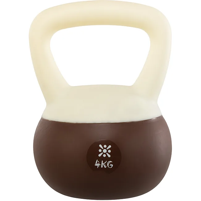 Гиря м'яка BLOOM SOFT KETTLEBELL LB7012-4 вага 4кг (Білий-коричневий)