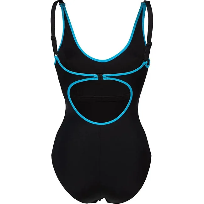 Купальник закрытый для женщин Arena TANIA CLIP BACK SWIMSUIT ONE P черный, голубой