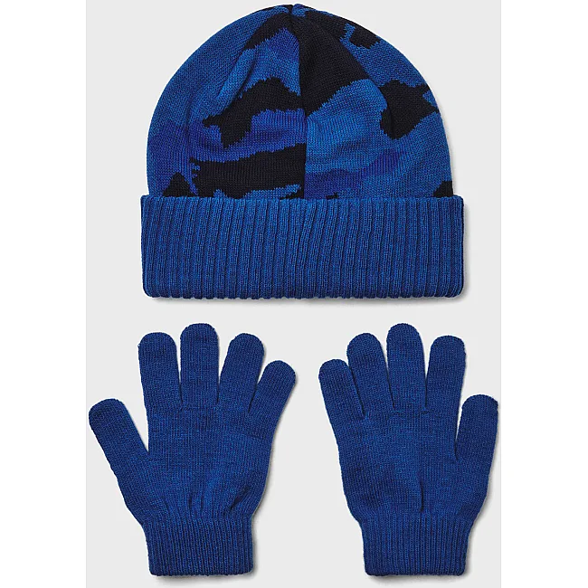 Набор детские шапка и перчатки UNDER ARMOUR B Beanie/Glove Combo синий, красный