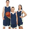 Баскетбольная форма майка и шорты LIDONG L044 3XS-6XL (Темно-синий-белый)