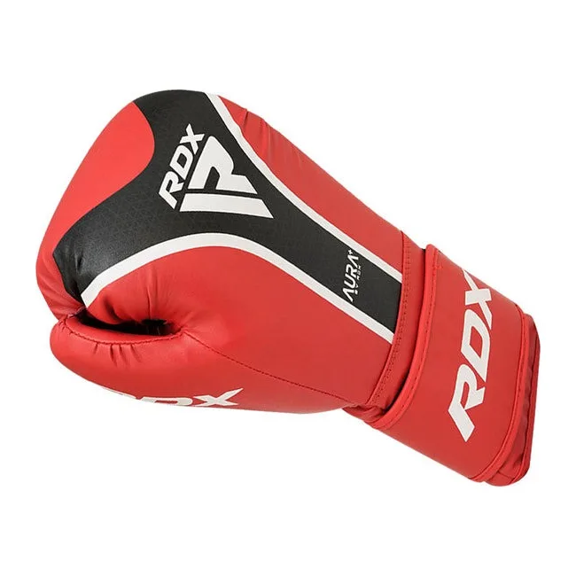 Боксерские перчатки RDX AURA PLUS T-17 Red/Black (капа в комплекте)