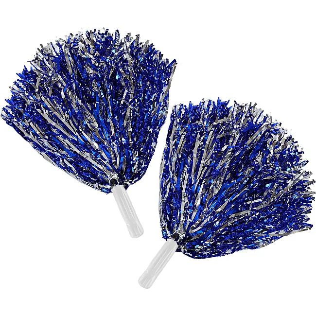 Помпони блискучі для чирлідингу з ручками SP-SPORT Pom-Poms C-0828 2шт (Синій-срібний)