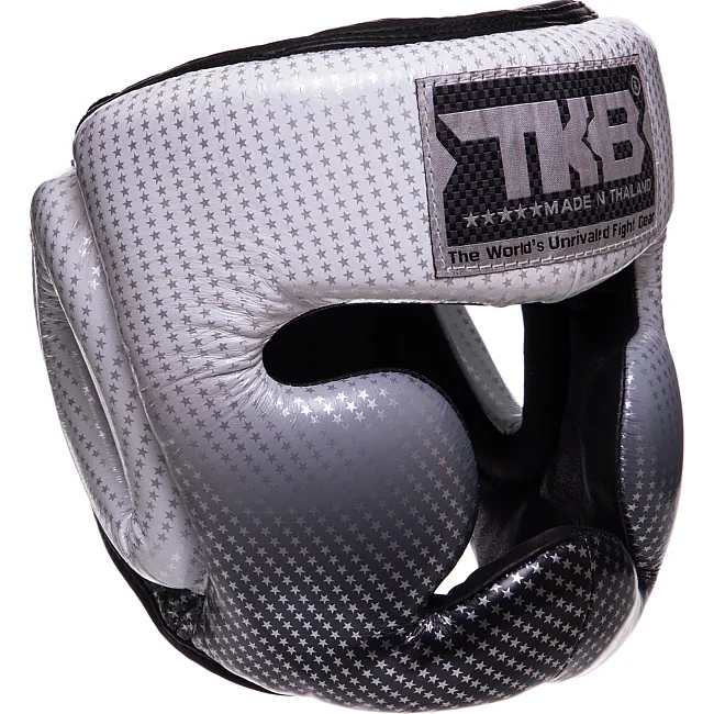 Тренировочный шлем для бокса кожа TOP KING Super Star TKHGSS-01 (Серебряный)