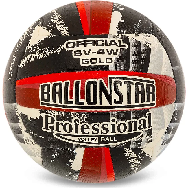 Волейбольный мяч
 BALLONSTAR SV-4W GOLD VB-5217 №5 PU (Серый-красный)