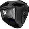 Боксерський шолом RDX T1 Grill Full Black (капа у комплекті)