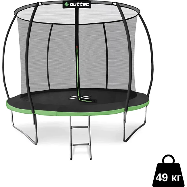 Батут OUTTEC Pumpkin с внутренней сеткой 10 футов 312 см черно-зеленый