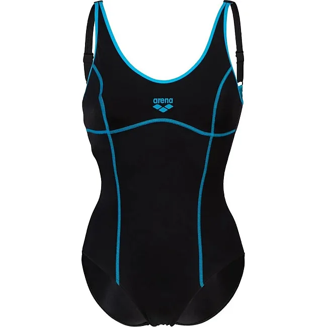 Купальник закрытый для женщин Arena TANIA CLIP BACK SWIMSUIT ONE P черный, голубой