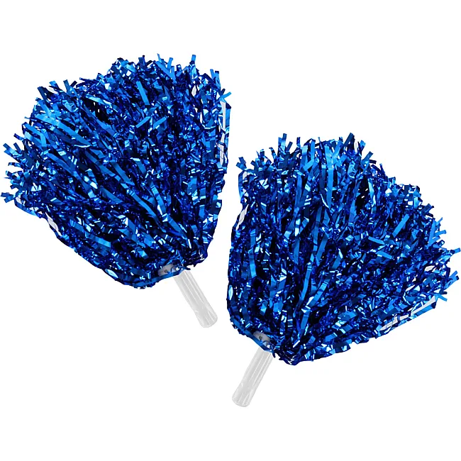 Помпони блискучі для чирлідингу з ручками SP-SPORT Pom-Poms C-0828 2шт (Синій-срібний)