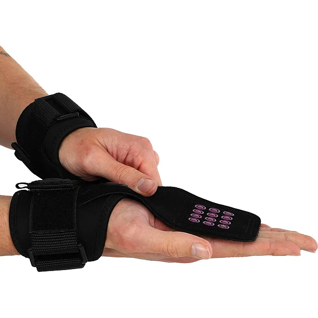 Накладки для подтягивания и тяги POWER GRASP EZOUS D-13 2шт (Черный-фиолетовый)