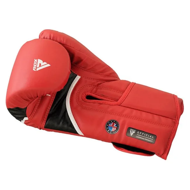 Боксерские перчатки RDX AURA PLUS T-17 Red/Black (капа в комплекте)
