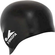Шапочка для бассейна силиконовая для взрослых YINGFA ROUND C0072 (Черный)