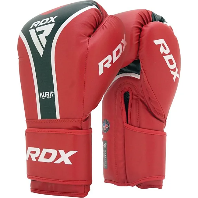 Боксерские перчатки RDX AURA PLUS T-17 Red/Black (капа в комплекте)