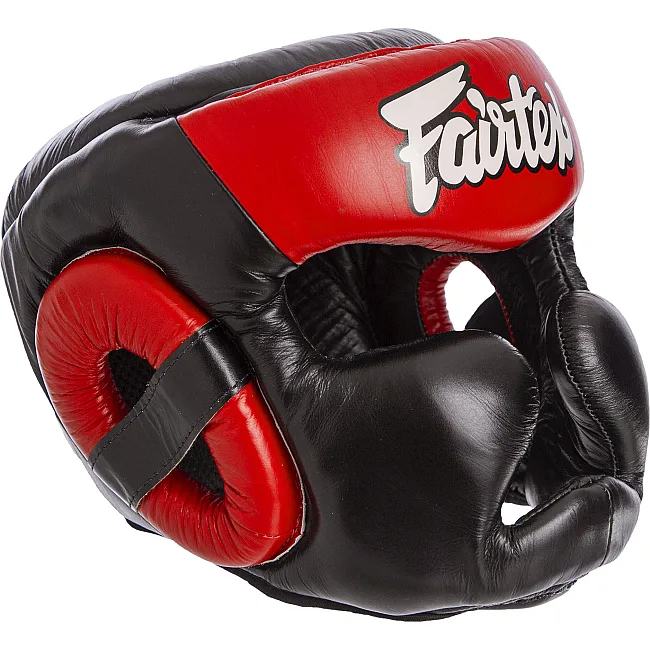 Боксерский шлем с полной защитой кожаный FAIRTEX HG13-CLOSE