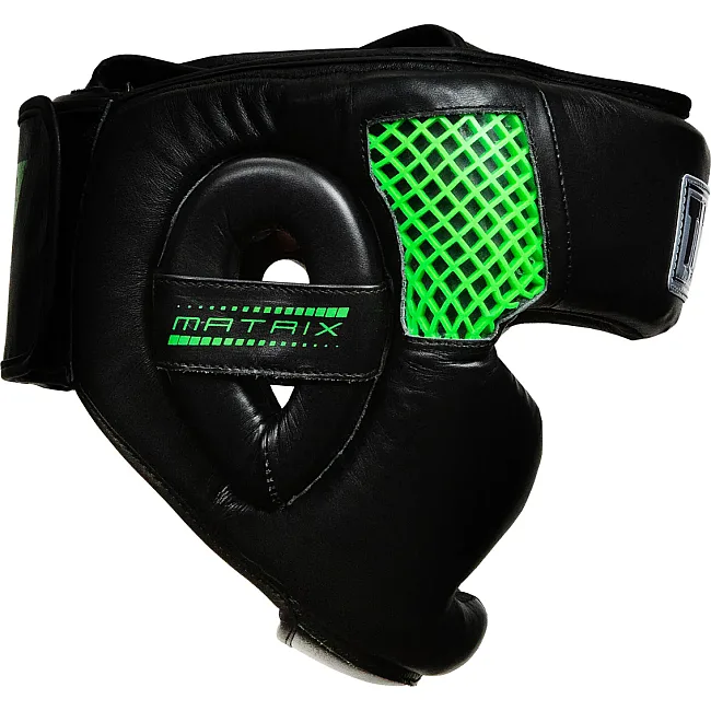 Боксерский шлем TITLE Boxing Matrix Black Neon Green