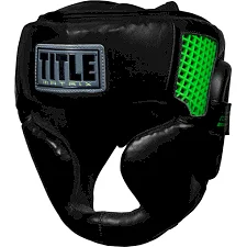 Боксерский шлем TITLE Boxing Matrix Black Neon Green