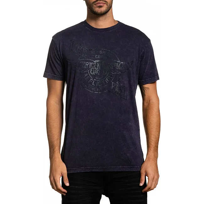 Футболка AFFLICTION Speed Crew SS Tee Purple Lava Wash