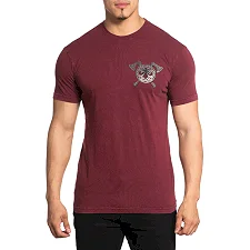 Футболка мужская AFFLICTION Norheim Tee Burgundy Lava Wash