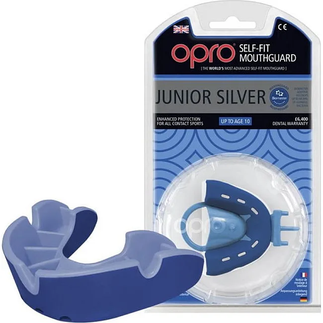 Підліткова капа для боксу Silver (синій-блакитний) OPRO 2222002