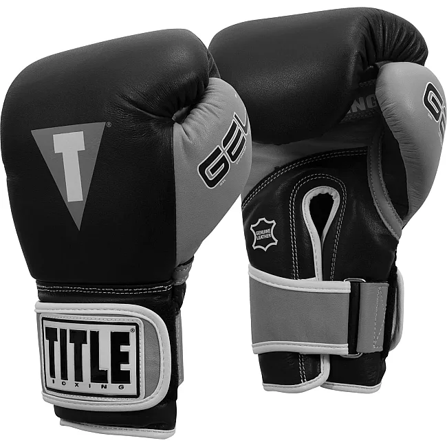 Перчатки снарядные TITLE Boxing Gel World V2T Black Silver