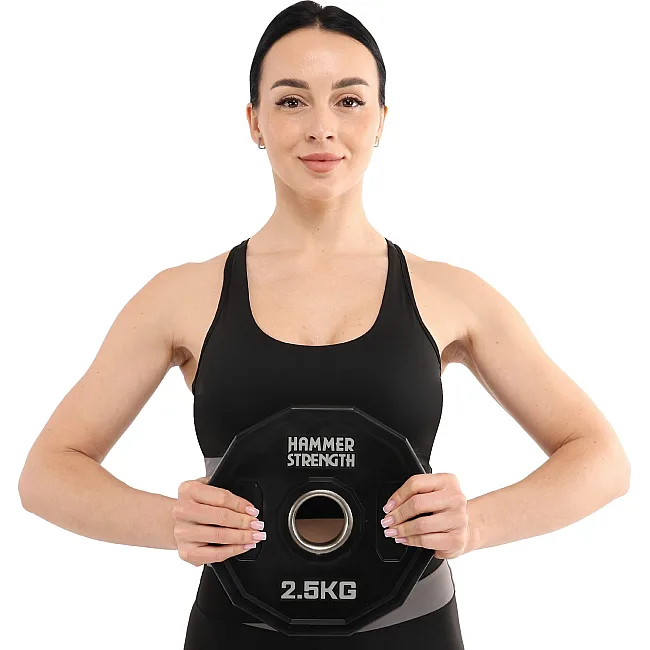 Млинці диски поліуретанові 2 Handle металева втулка HAMMER STRENGHT TA-9986-2_5 (Чорний)