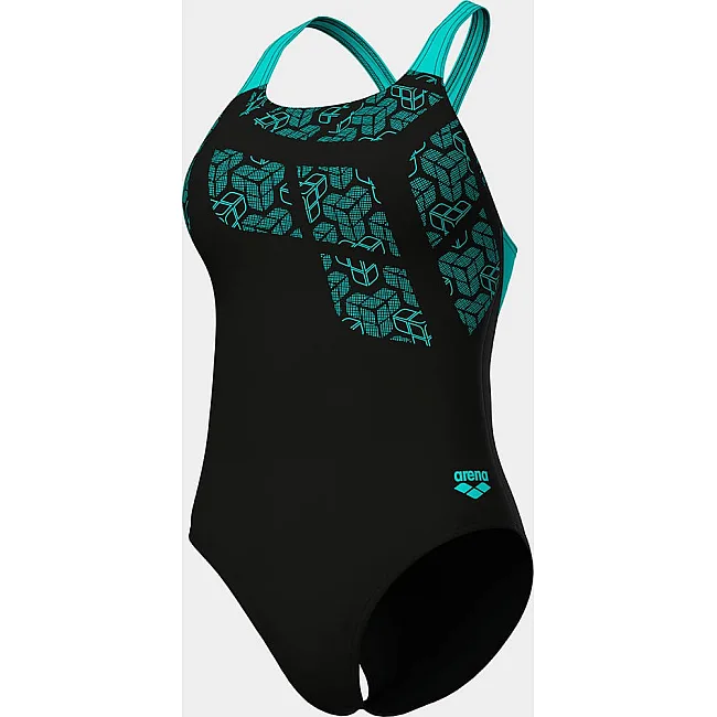 Купальник закрытый для женщин Arena KIKKO SWIMSUIT SWIM PRO BACK черный, бирюзовый (для женщин)