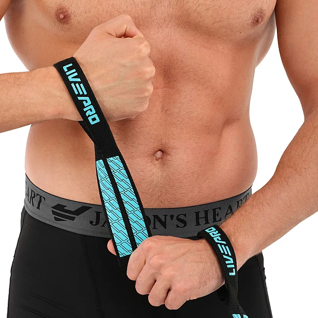 Лямки для тяги WRIST WRAPS LiveUp LP8723 2шт (Синій-чорний)