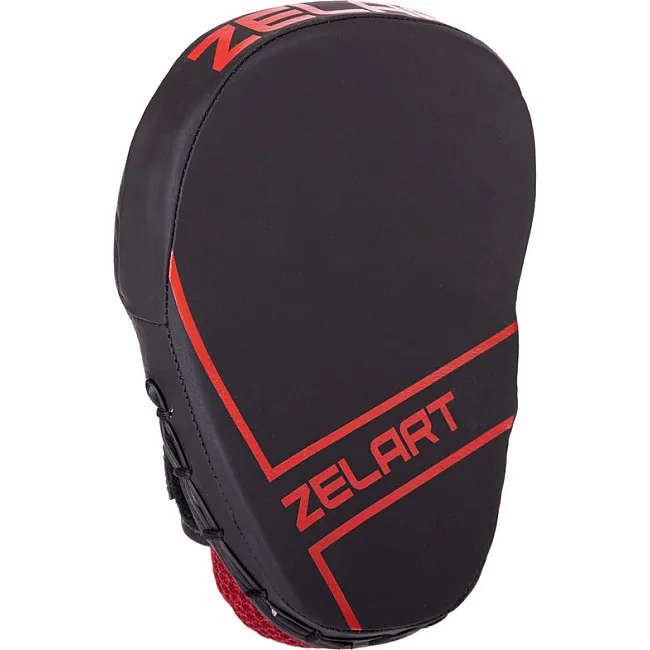 Лапа боксерская изогнутая тренировочная кожа ZELART
 VL-3148 25x18x5см 2штуки (Черный-салатовый)