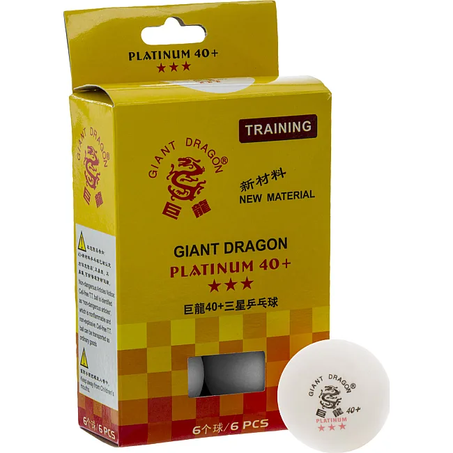 Мячи для настольного тенниса
 GIANT DRAGON PLATINUM 40+ 3star MT-6560 6шт (Белый)