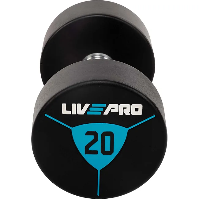 Гантели профессиональные
 с полиуретановым покрытием LiveUp LP8000-20 2шт по 20кг