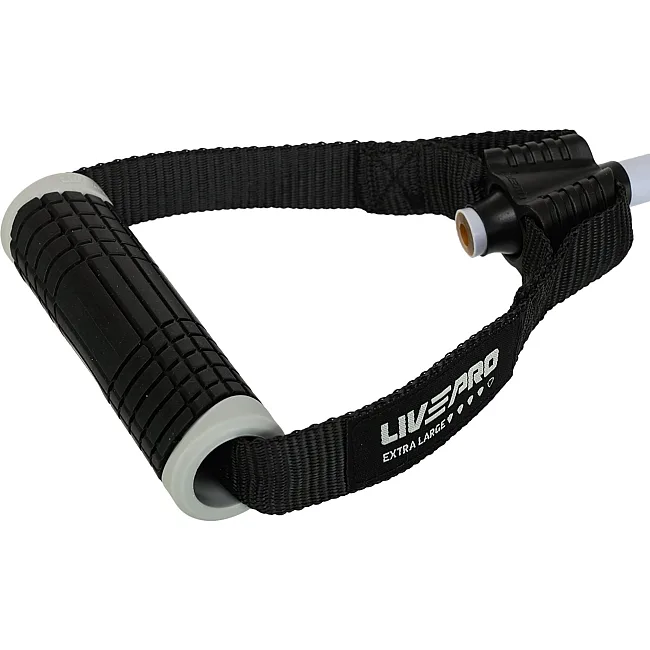 Трубчастий еспандер
 з ручками 40LB LiveUp LP8405-XH 120см навантаження 18кг (Сірий)