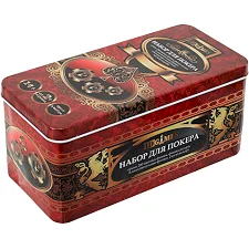 Набор для покера в металлической коробке Poker game set SP-SPORT 6620H 200 фишек