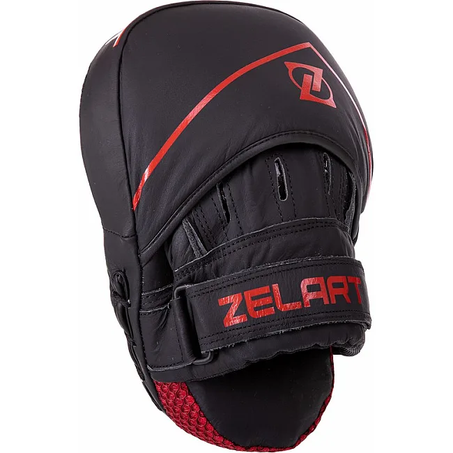 Лапа боксерская изогнутая тренировочная кожа ZELART
 VL-3148 25x18x5см 2штуки (Черный-салатовый)